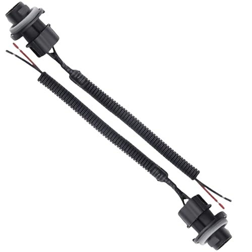 2 Pcs License Plate Light Socket Black Rear Lamp Wire Harness Assembly Compatible with 2000-2013 Silverado Sierra Avalanche Suburban Escalade Yukon GMC