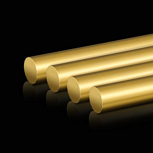 1/8 Inch Brass Round Rod, Favordrory 4PCS Brass Round Rods Lathe Bar Stock, 1/8 Inch in Diameter 14 Inches in Length