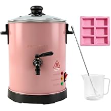 Fast MELT 6Lbs Soap Base Melter - Soap Making Kit with Constant Temperature Control Melter, Quick Pour Spout, Ideal for Homemade Soap Business Fast Loading Easy Clean Pink