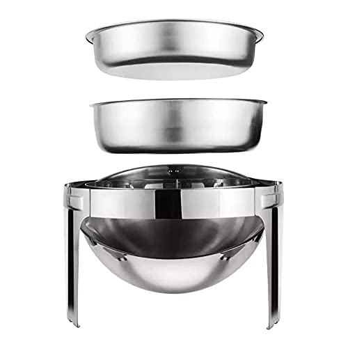 YQZ Rundes Chafing Dish Buffetwärmer-Set, verdickter Edelstahl Kleiner heißer Topf trockener Topf Haushalt Fester… – Bild 4