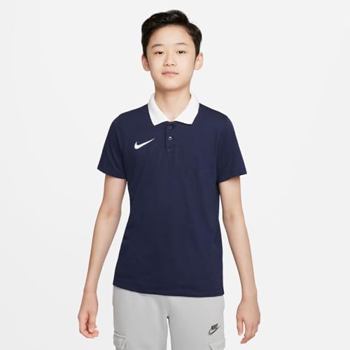 Nike Soccer Polo Y NK DF Park20 Polo SS, Obsidian/White/White, CW6935-451, S