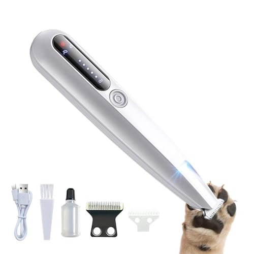 Cortapelos para perros | Máquina de corte ergonómica de precisión de mascota - Afeitadora eléctrica de pelo de gatos | para cachorros y pequeños, medianos y grandes; orejas, cara, trasero y cejas