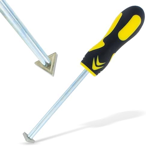 ABN Carbide Tip Grout Removal Hand Tool, Triangle Blade, Silver, Detail Work