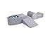 Produktbild MEOWBABY 200x45cm/100 Bälle Spielset mit Bällebad Schaumspielblöcke Kinderzimmer Schaumspielset Schaummodul Spielplatz Made in EU Hellgrau: Blaue Perle/Babyblau/Weiß/Türkis