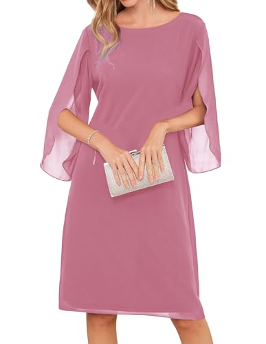 GRACE KARIN Women Formal Bridesmaid Dress 3/4 Sleeve Casual Chiffon