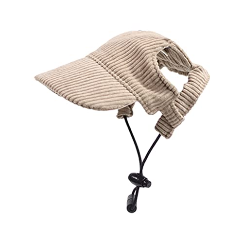 Colcolo Hunde-Schirmmütze, Haustier-Sporthut und Verstellbarer Riemen, Sommer-Reisehut, modische Hunde-Sonnenhut, Haustier-Outdoor-Kappen für kleine Hunde, Khaki XS