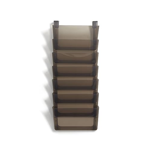 Staples TRU RED Unbreakable 7-Pocket Plastic Letter Wall File, Smoke, 14/Carton (TR55349VS)