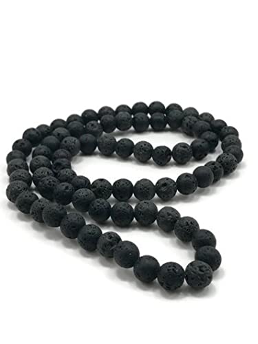 Mala 108 grains en lave volcanique véritable collier spirituel de luxe LKBEADS