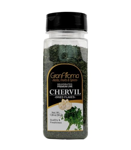 GranAroma Dried Chervil, Delicate & Mild Flavor, Perfect for Soups, Salads & Garnishes (1.28 Ounce)