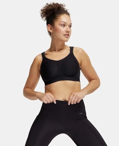 Image of Jockey MI11 Women Wirefree Non Padded Microfiber Elastane Stretch Full Coverage Active Sports Bra with StayDry Treatment