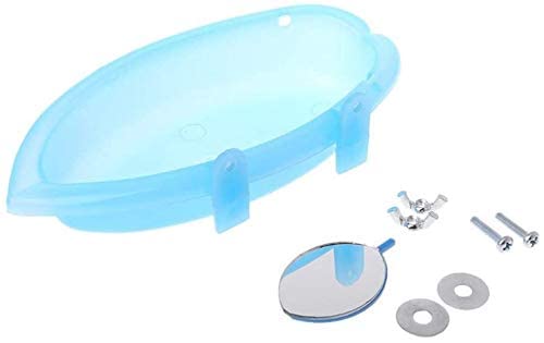 Litewoo Bird Bathtub with Mirror Toy Shower Tub Bathtub Cleaning Tool Plastic Durable Adorable Odorless for Small Parrot Parakeet Cockatiel Conure Lovebird Finch Budgie Canary Cage Accessories (A)