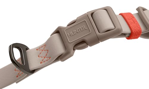 HUNTER Hundehalsung Havanna, Farbe: Greige, mit Kunststoffummantelung, stufenlos verstellbar, Klickverschluss, langlebig, reißfest, witterungsbeständig, pflegeleicht, Gunmetal-Look, Größe: M