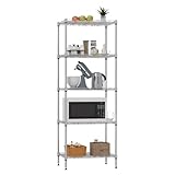 Metal Frame Storage Shelves 5-Tier Wire Shelving NSF Certified Storage Rack Shelf Heavy Duty Storage Shelf with Leveling Feet for Home Kitchen...