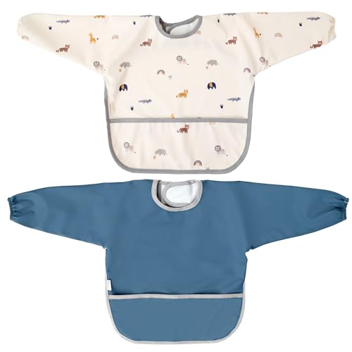 Bavoir manches longues bébé étanche MIMUSELINA pour protéger les vêtements des taches