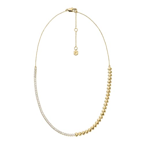 Image of Fossil Women's Ellis Toi Et Moi Gold-Tone Brass Station Necklace
