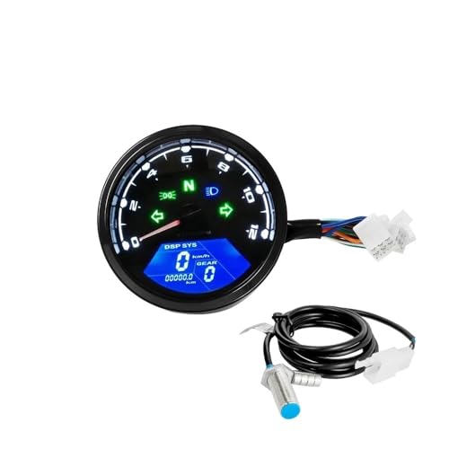 odómetro Motocicleta Tacómetro Digital Universal para Motocicleta, Velocímetro, Cuentakilómetros, Multifunción para Café, Velocímetro De 2-4 Cilindros
