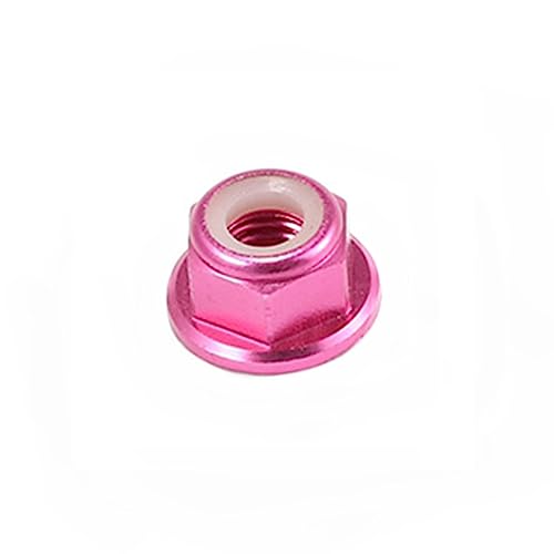 Écrou de verrouillage à bride M5 en aluminium léger couleur rose pour modélisme - 20pcs