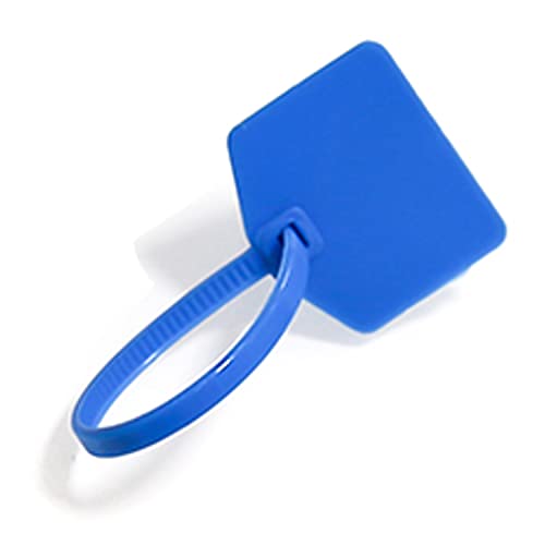 Image of Waterproof Shipping Tags - Self Locking Nylon Writable Marker Ties for Luggage Identification, Plastic Straps Label Mark, Seal Zip Tie for Labeling - 100pcs (Blue)