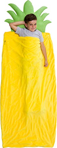 Silver Lilly Food Shaped Sleeping Bag Blanket - Novelty Wearable Plush Fleece Throw Blanket for Kids and Adults (Pineapple)