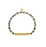 INSPIRED VOICES Inspirational Bracelets for Women - Motivational Bracelets, Inspirational Jewelry, Beaded Stretch Bracelets and Encouragement Gifts for Women (WARRIOR/Gold Plated/Hematite)