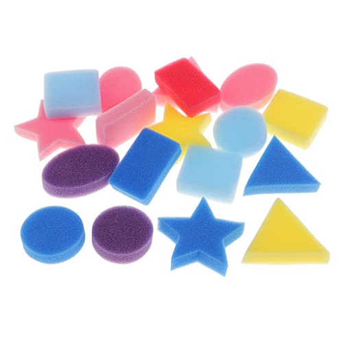 DYNWAVE 18pcs Geometric Sponge Painting Shapes for Toddlers Early Learning for Kids