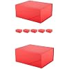 PACKHOME 7 Gift Boxes 9x6.5x3.8 Inches, Rectangle Collapsible Boxes with Magnetic Lids for Gift Packaging (Matte Red, Grain Texture)