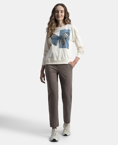 Image of Jockey 1302 Women's Super Combed Cotton Elastane Stretch Relaxed Fit Trackpants with Side Pockets