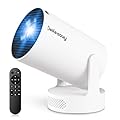 Mini Projector - Manual Focus, Smart Portable Projector for Bedroom & Home Cinema with 4K Support, 170 ANSI Lumens, Auto Keystone, Netflix Certified, Android 11, Voice Control, Air Mouse Remote