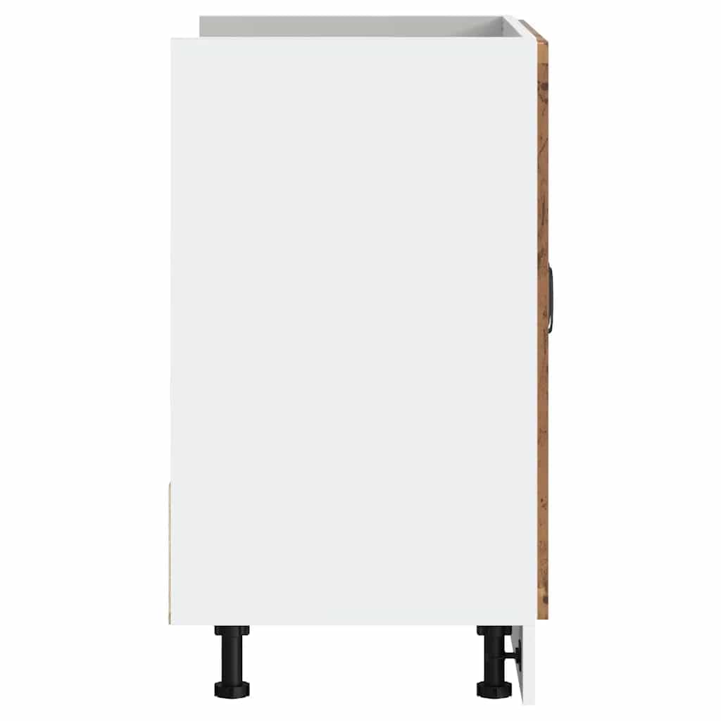 Meuble sous évier 80 x 46 x 81,5 cm Lucca aspect bois vieilli