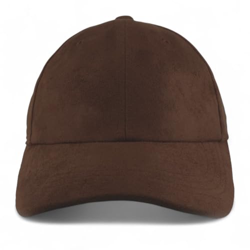 Image of Trendy Apparel Shop Plain Faux Suede Leather Adjustable Structured Baseball Cap