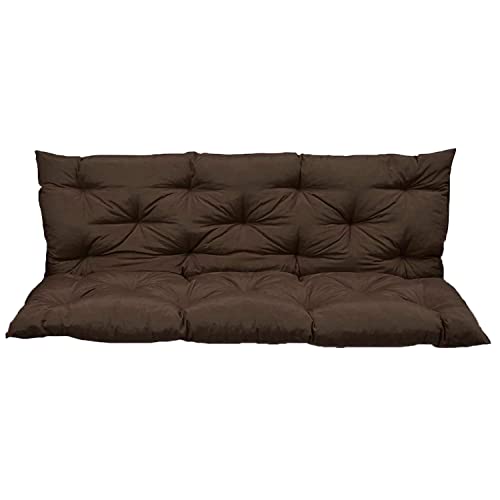 rlosqvee Outside Benches Cushion with Backrest, Thicken Waterproof Swing Cushions 2/3 Seater Replacement, Porch Swing Cushions Outdoor (Brown, 40 x 48 inch)