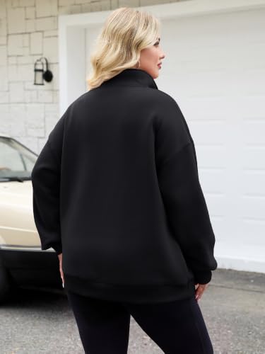 HDLTE Plus Size Sweatshirt for Women Fleece Henley Neck Oversized Pullover - image 4