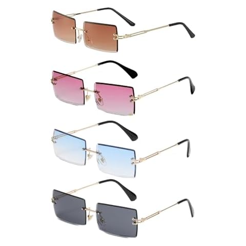 EUPSIIU Rimless Rectangle Sunglasses for Fashion Cover