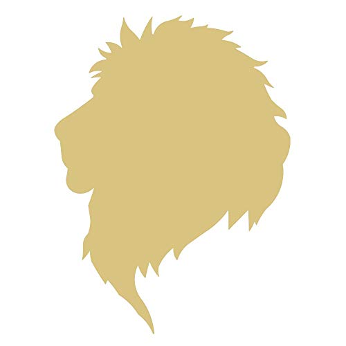 Lion Head Cutout Unfinished Wood Animal Zoo Wildlife Safari Door Hanger Kids Craft Mdf Shaped Canvas Style 2 (6") #TOP26