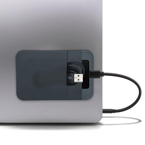 MyGadget Pochette pour Disque Dur SSD Externe - Poche adhésive pour Ordinateur Portable - SanDisk | Samsung | Magic Mouse | Câble USB, etc. - Étui Gris