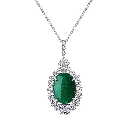 Collier géométrique argent 925 et pierre calcédoine verte
