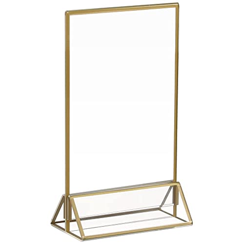 Luobao Acrylic Gold Sign Holder, 4X6 Wedding Table Numbers Picture Frames, Double Sided Menu Holders Picture Frames For Restaurants, Home, Photo Frames, Store #TOP1