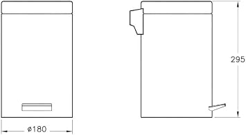 VitrA Arkitekta A44012 Trash Can, Slow Closing, 4.5 L, Polished Stainless Steel
