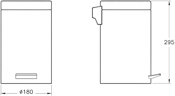 VitrA Arkitekta A44012 Trash Can, Slow Closing, 4.5 L, Polished Stainless Steel