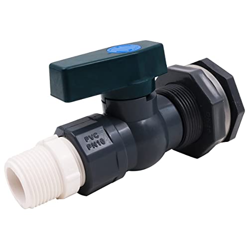 WANGCL 1 Inch PVC Spigot Rain Barre Faucet Kit Rain Barrel Valve with Bulkhead Fitting Adapter for Water Tanks Aquariums Tubs Pools