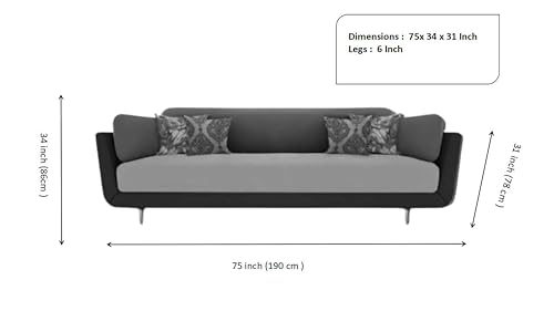Image of Sixpine Luxury Dual Color Upholstery Classic Sofa in Premium Velvet | Solid Wood Structure | Sturdy Golden Legs | High Density Foam | Extra Comfort for Modern Living Room (Brown Blue Beige, 3 Seater)