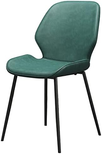Dining Chair Modern Bar Stool with Curved Backrest, PU Leather Seat & Black Carbon Steel Frame, Home Kitchen Restaurant Living Room Barstool(Color:Dark Brown)