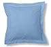 ESTELA - Funda de cojín Combi Lisos Color Azul Claro - Medidas 55x55+5 cm. - 50% Algodón-50% Poliéster - 144 Hilos - Acabado en pestaña