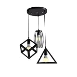 GRFIT Lámpara colgante Barra creativa, lámpara pequeña, lámparas de hierro forjado, iluminación geométrica única for dormitorio Techo de iluminación colgante