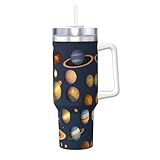 WBQLSL Solar System Planets Large Capacity Ice Cup (40 oz) - Suitable for family gatherings, daily office use and outdoor adventures