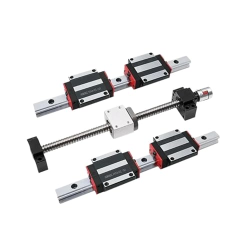 Metal Ball Screw nut end Processing Ball Screw Kit 20mm Linear Rails HGR20 Square Guide with HGW20CC Carriages Slides with SFU1605 Ball Screw Kit(300MM)