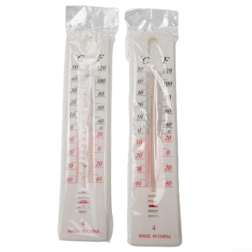 Lot de 2 thermomètres muraux pour intérieur et extérieur à la maison, au bureau, dans le jardin, la serre, la véranda, l'entrepôt avec double échelle de 40 °C à 120 °C et 40 °C à 50 °C – vue 4