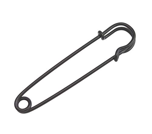 Wuuycoky Schwarz Sicherheitsnadel, Sicherheitsnadel, erhältlich in verschiedenen Größen Lenght:76 mm,Width:16mm,10 Pcs