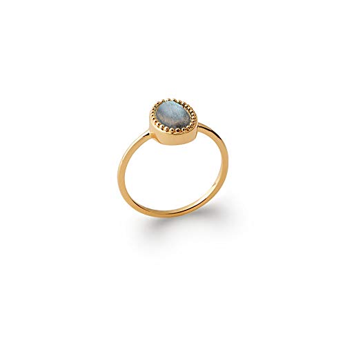 Bague en plaqué or et labradorite véritable, l'excellence signée Tata Gisèle