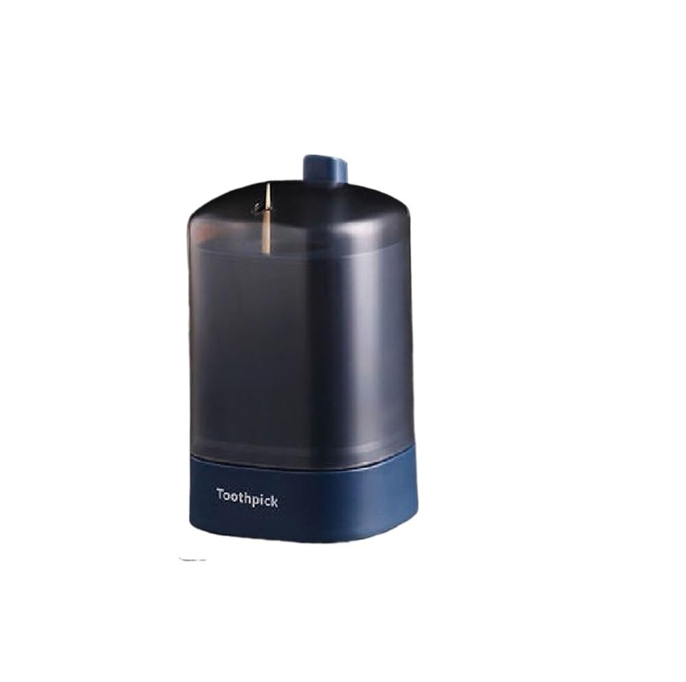 TIANSHENGQI Toothpick Box Detachable Tooth Pick Storage Dispenser Automatic Pushtype Holder Table Decoration(Blue)